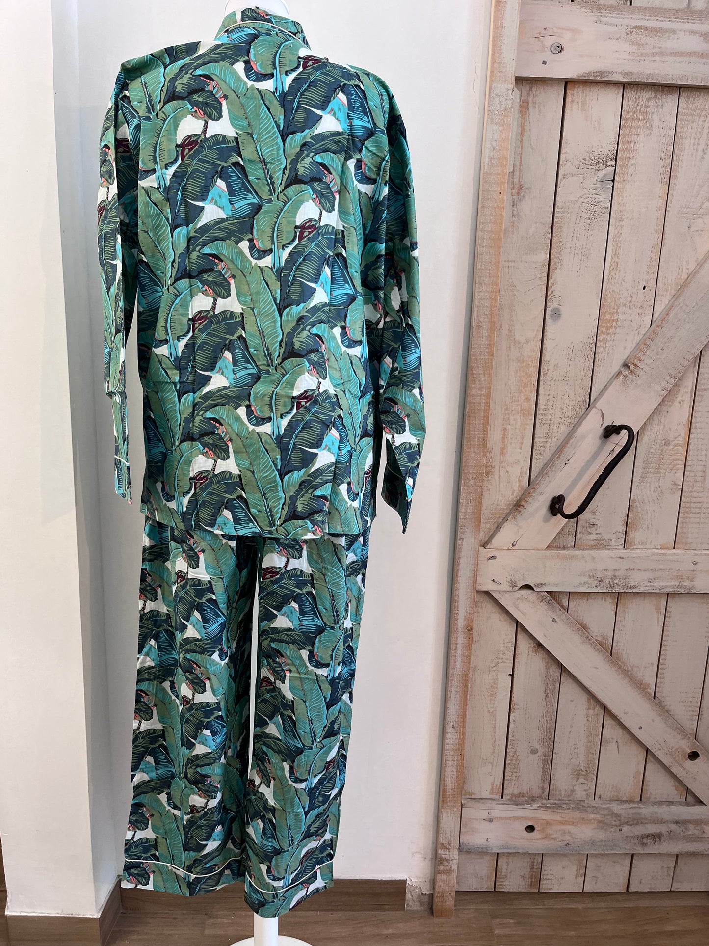 Hand-printed cotton pajamas