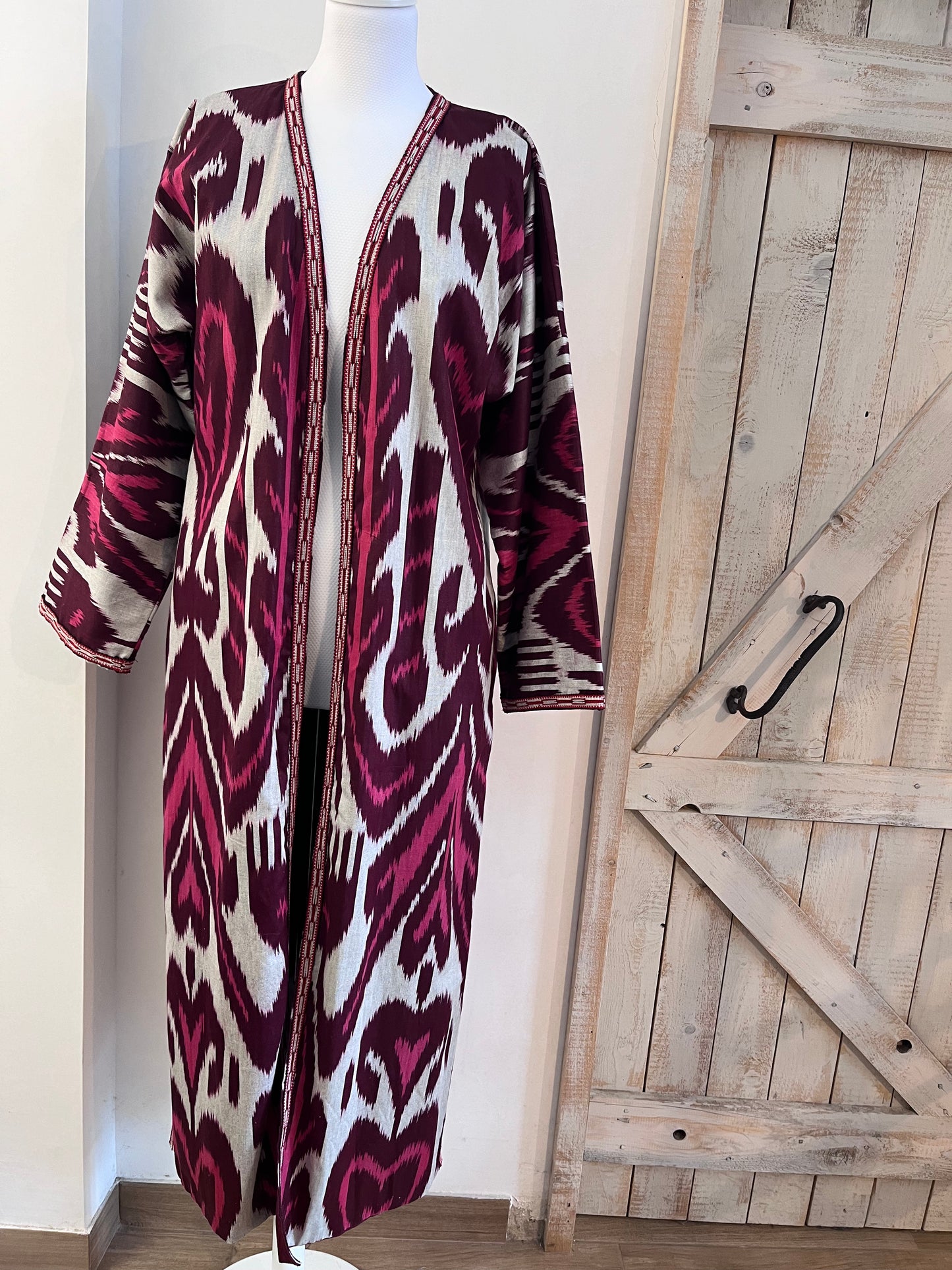 Kaftan with ikat print