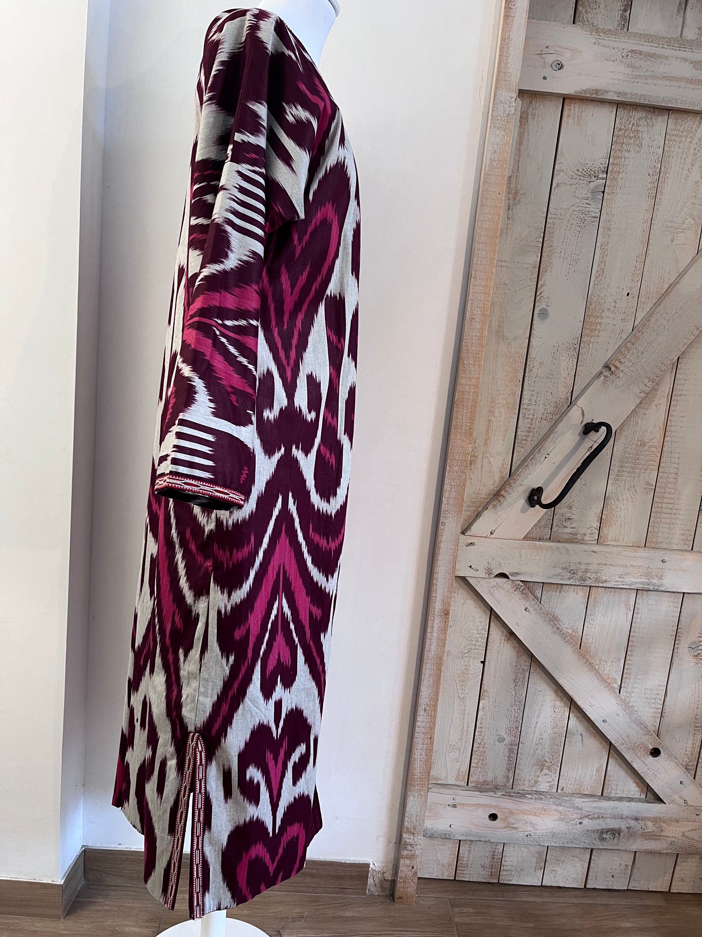 Kaftan with ikat print