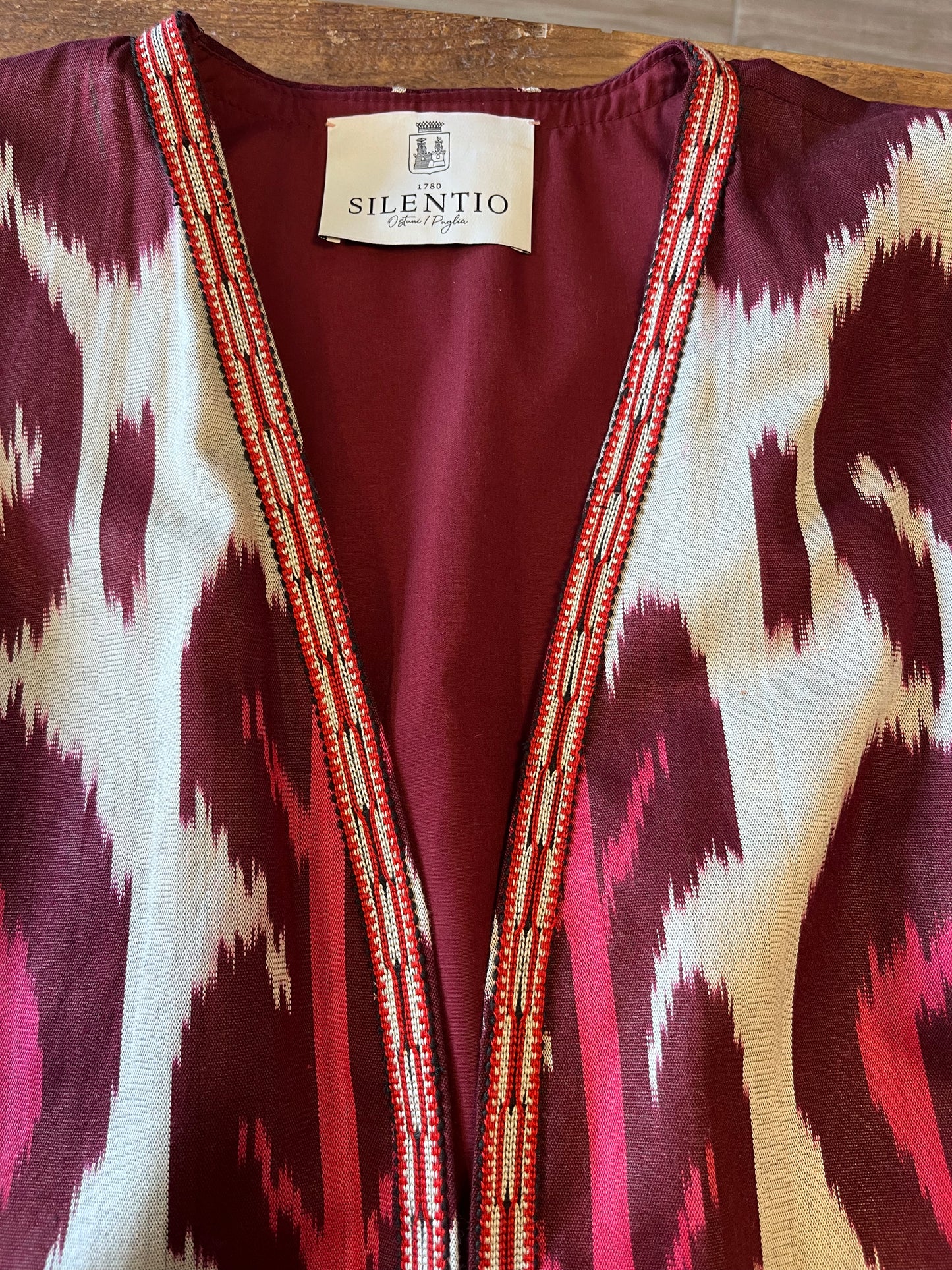 Kaftan with ikat print