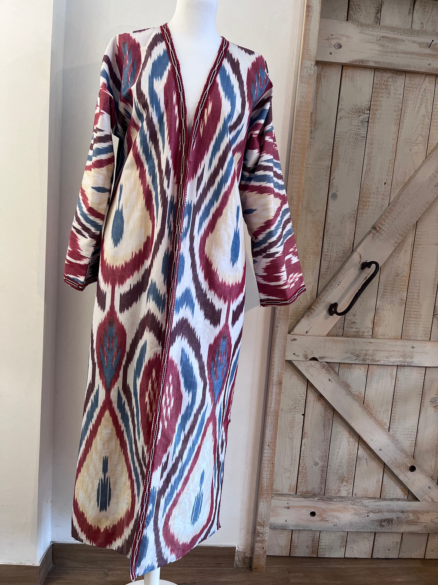 Kaftan with ikat print