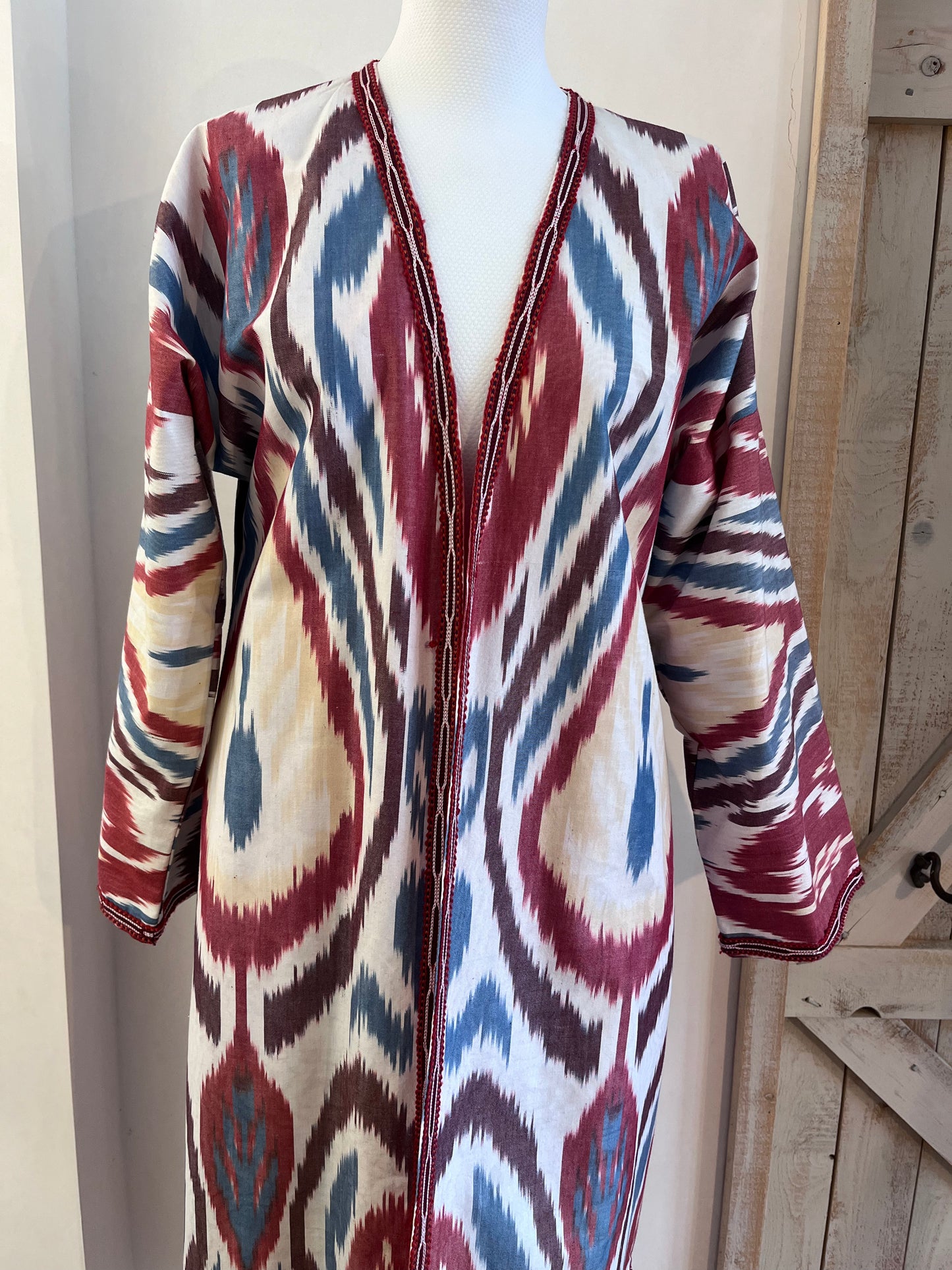 Kaftan with ikat print