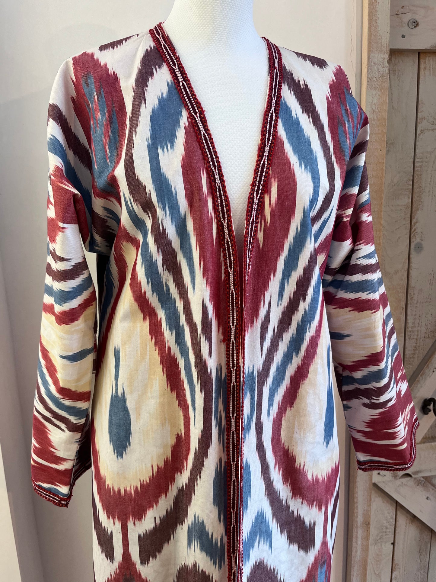 Kaftan with ikat print