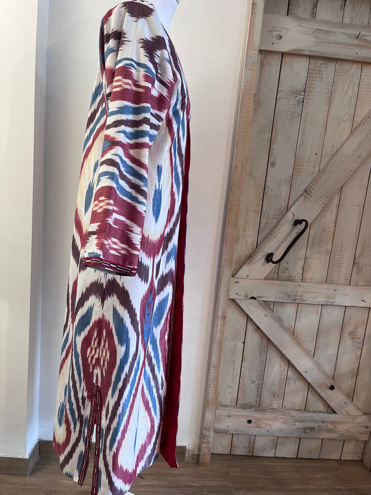 Kaftan with ikat print