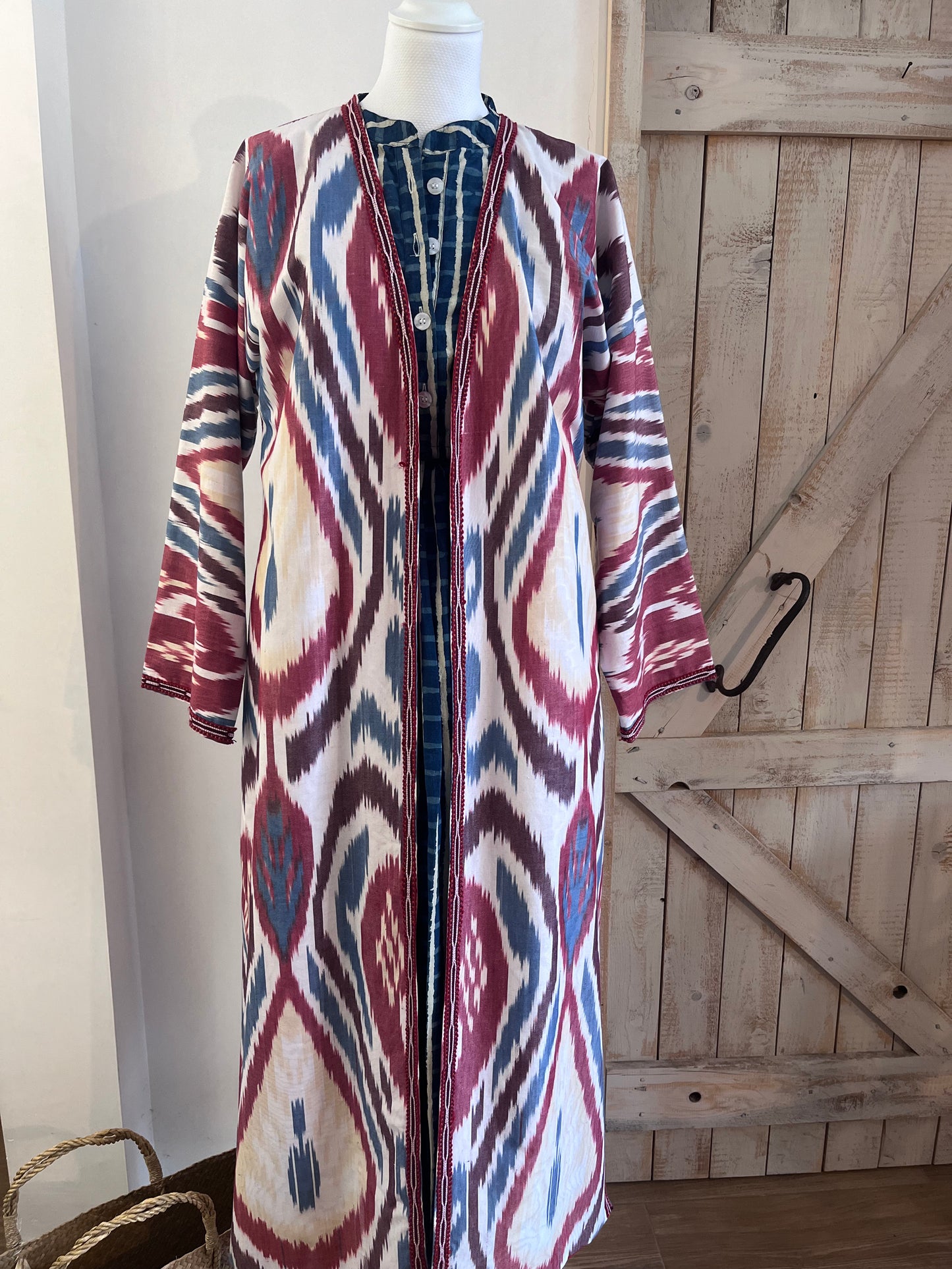 Kaftan with ikat print