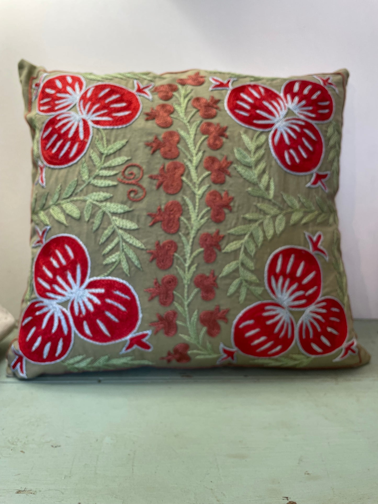 Cushion with embroidery