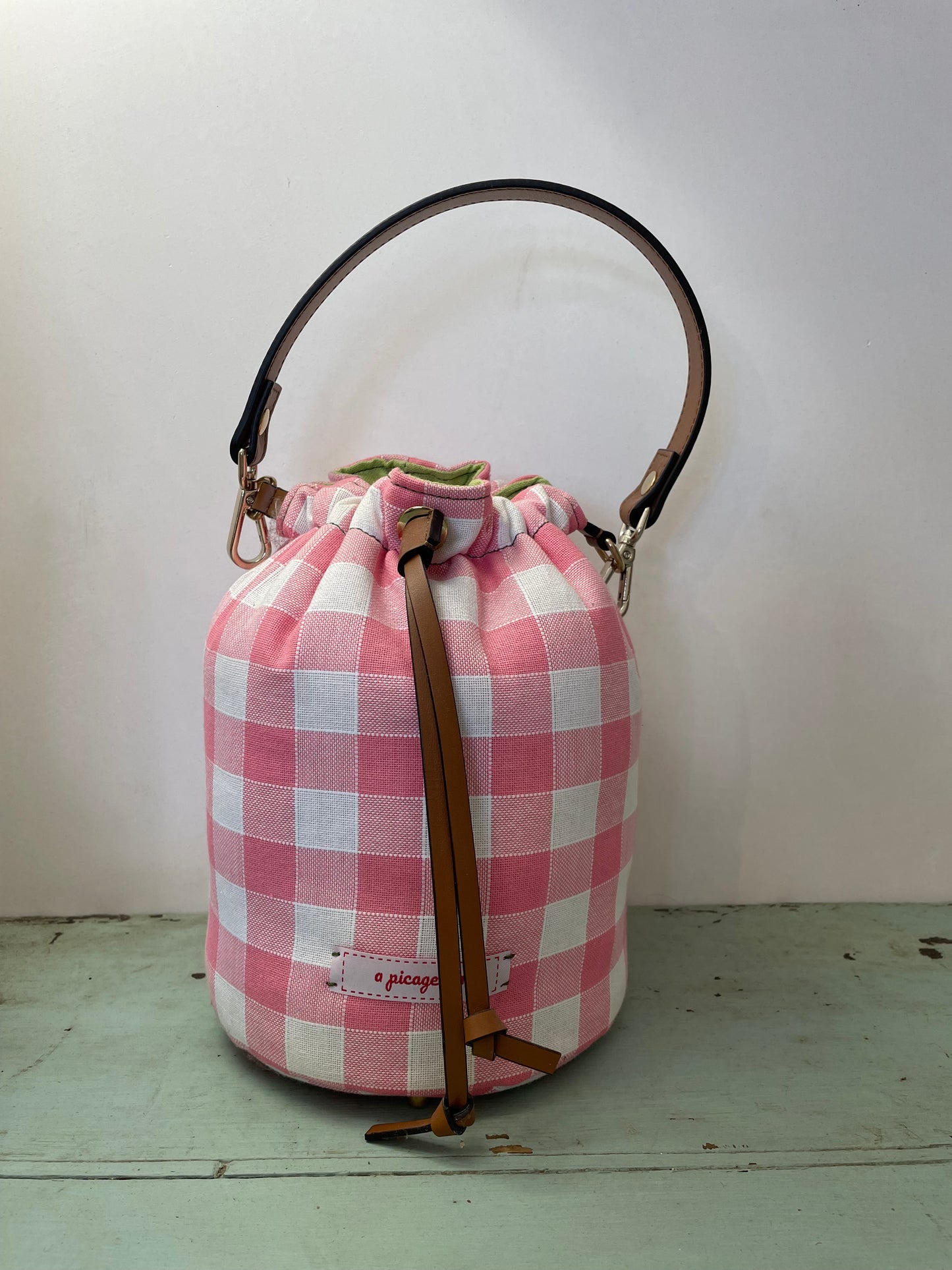 Vichy Cotton Bucket Bag