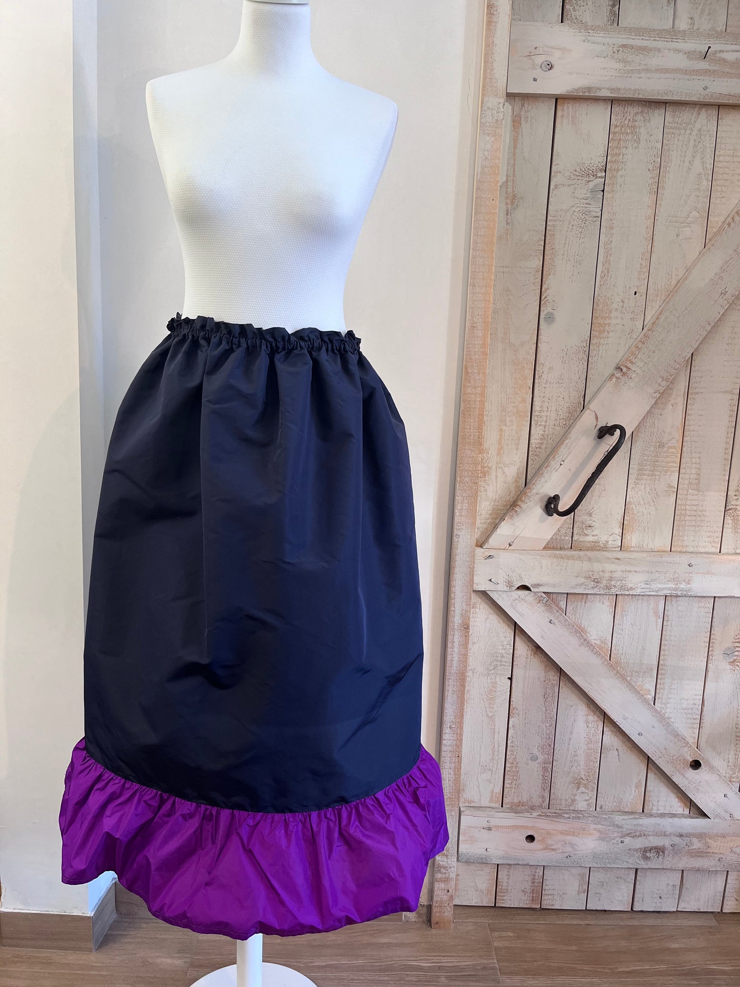 Silk maxi skirt with ruffles