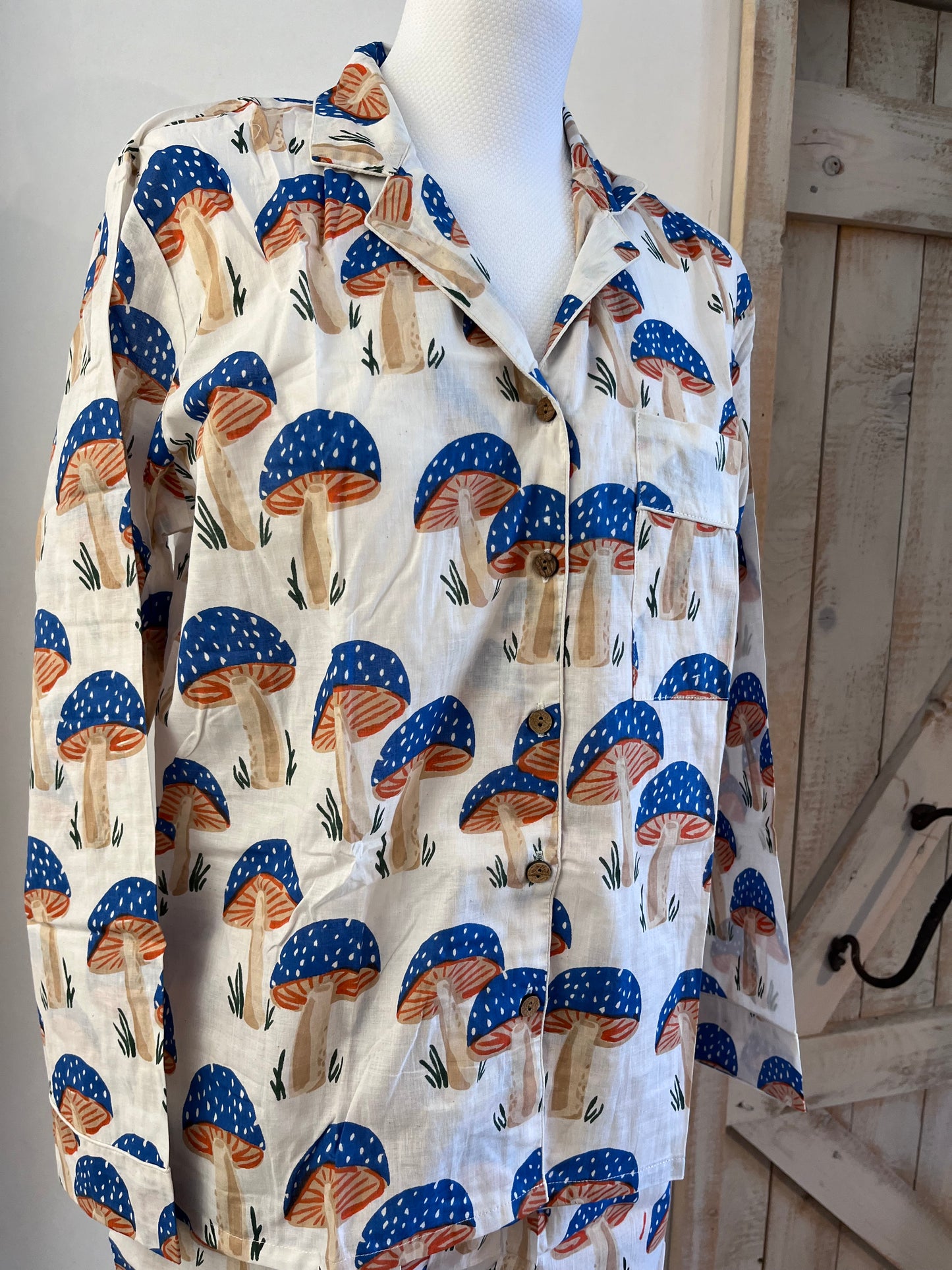 Hand-Printed cotton pajamas