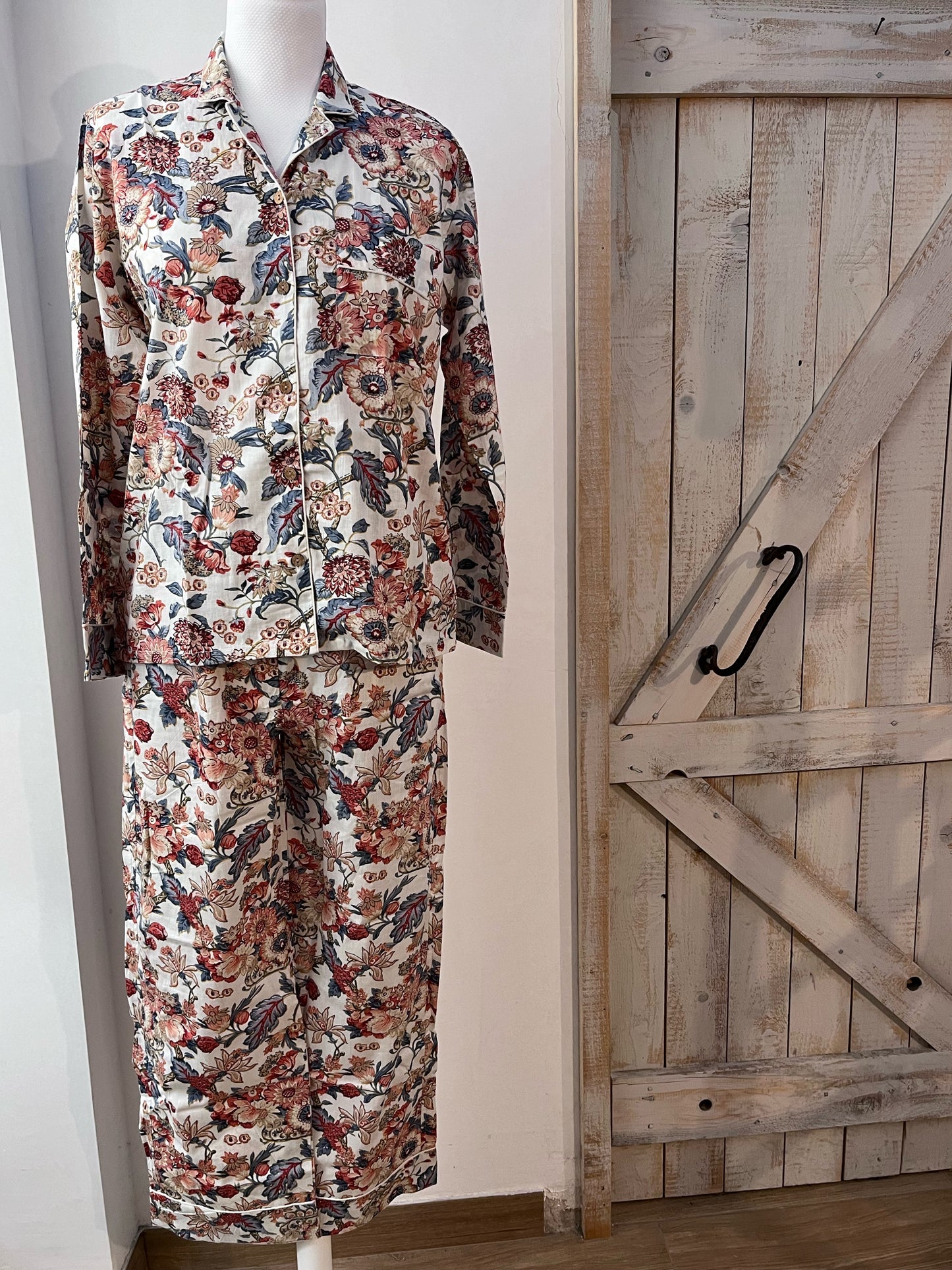 Hand-Printed cotton pajamas