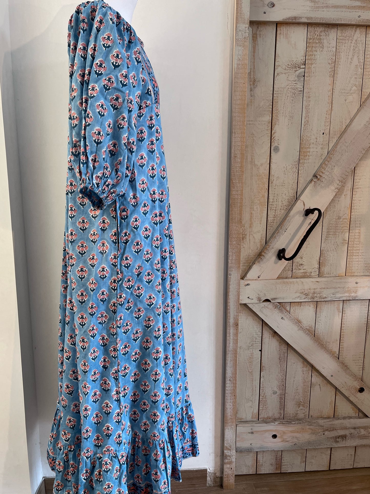 Long hand-printed Daisy dress