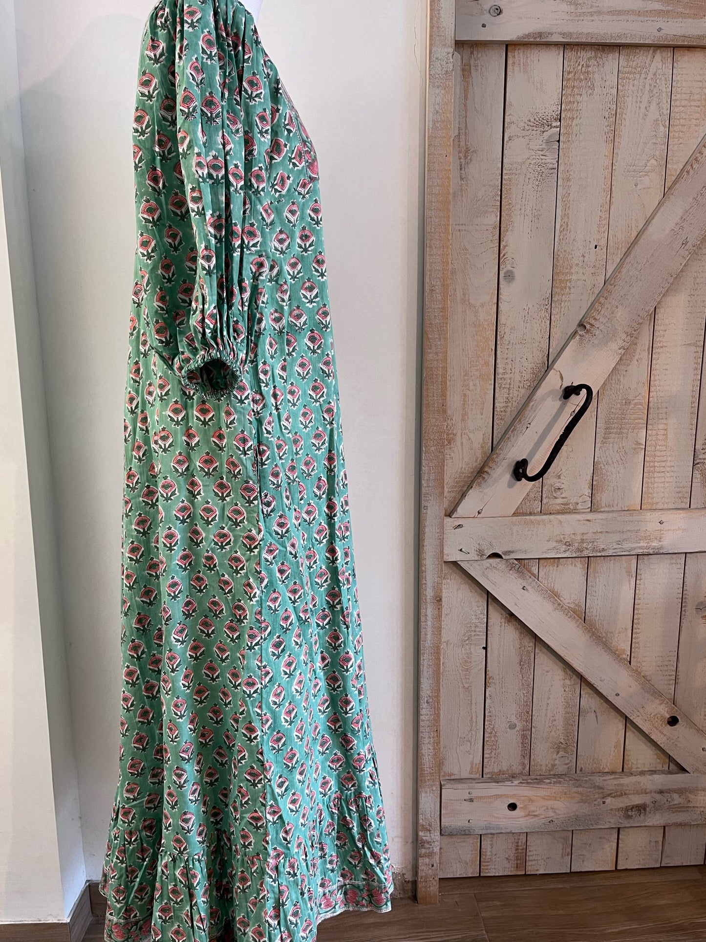 Long hand-printed Daisy dress