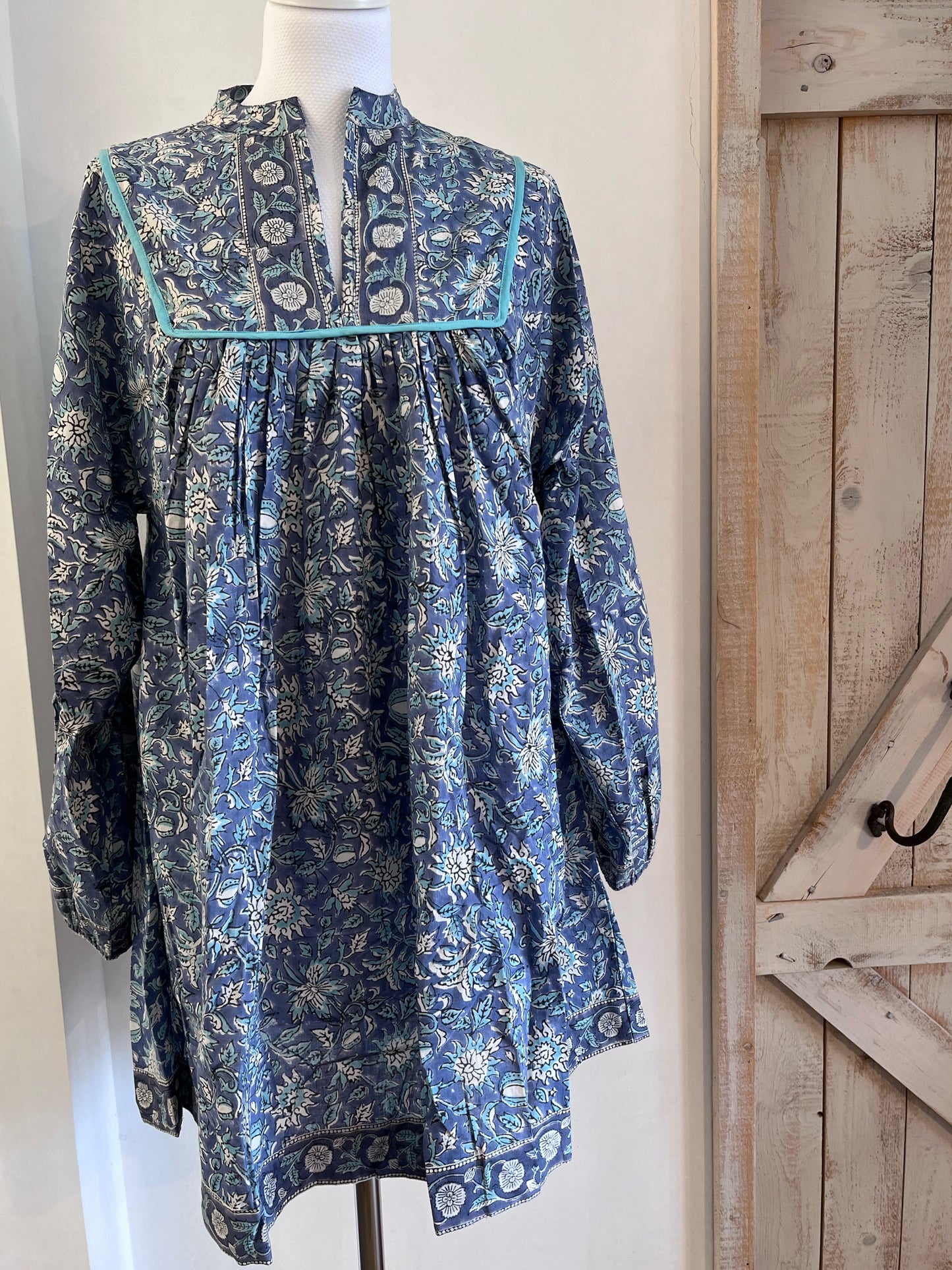 Short hand-printed Sofi dress