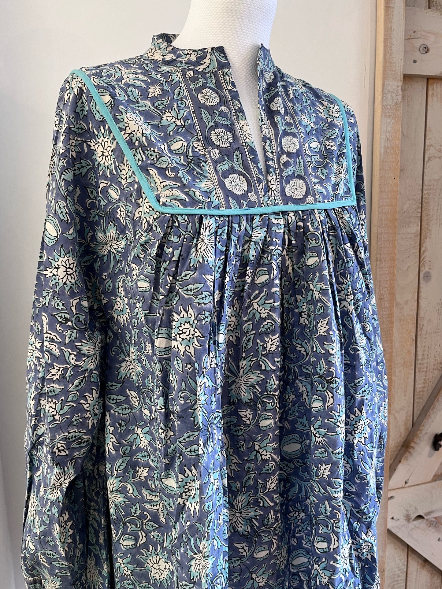 Short hand-printed Sofi dress