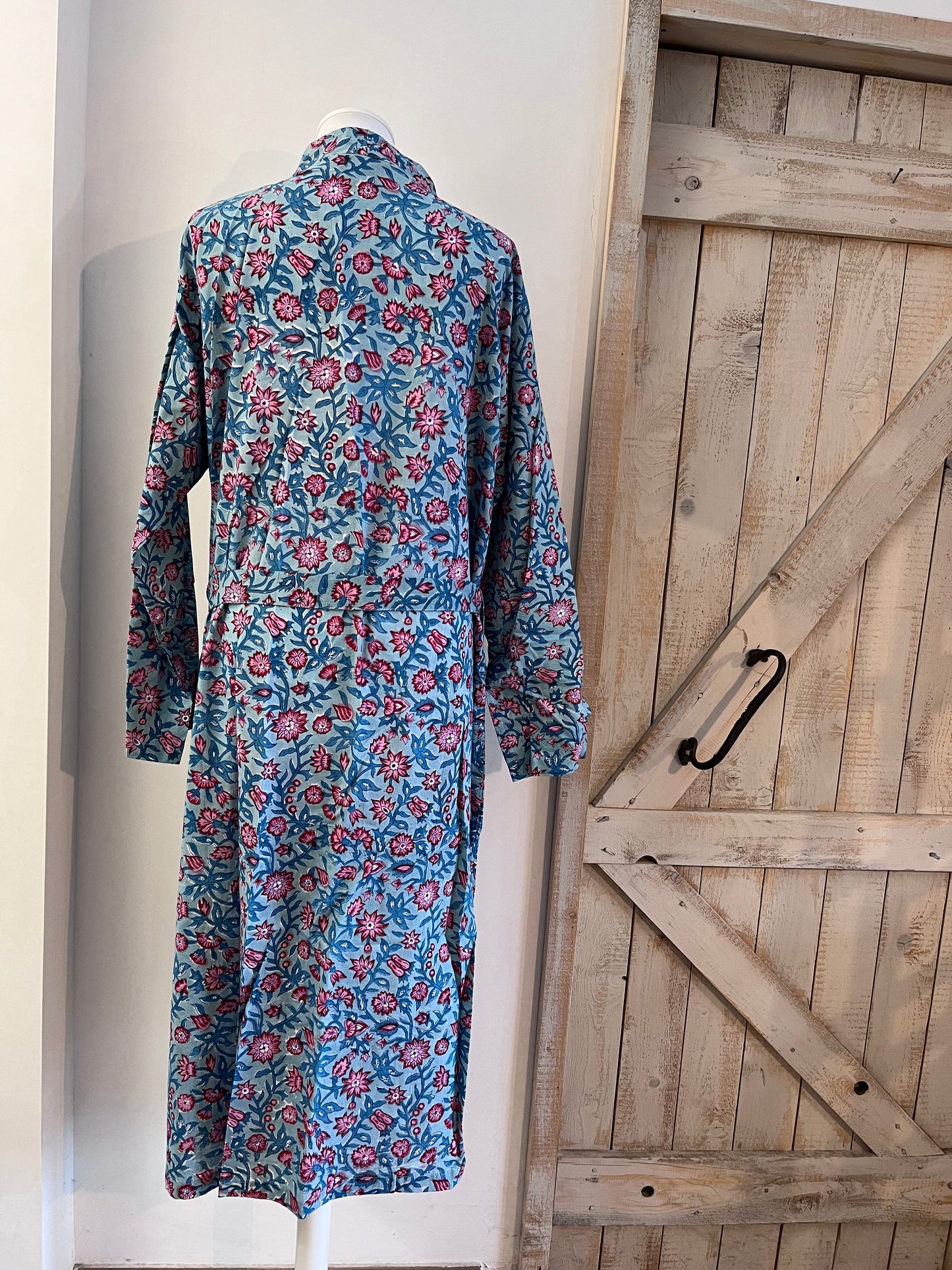 Vestaglia Kimono di cotone stampato a mano