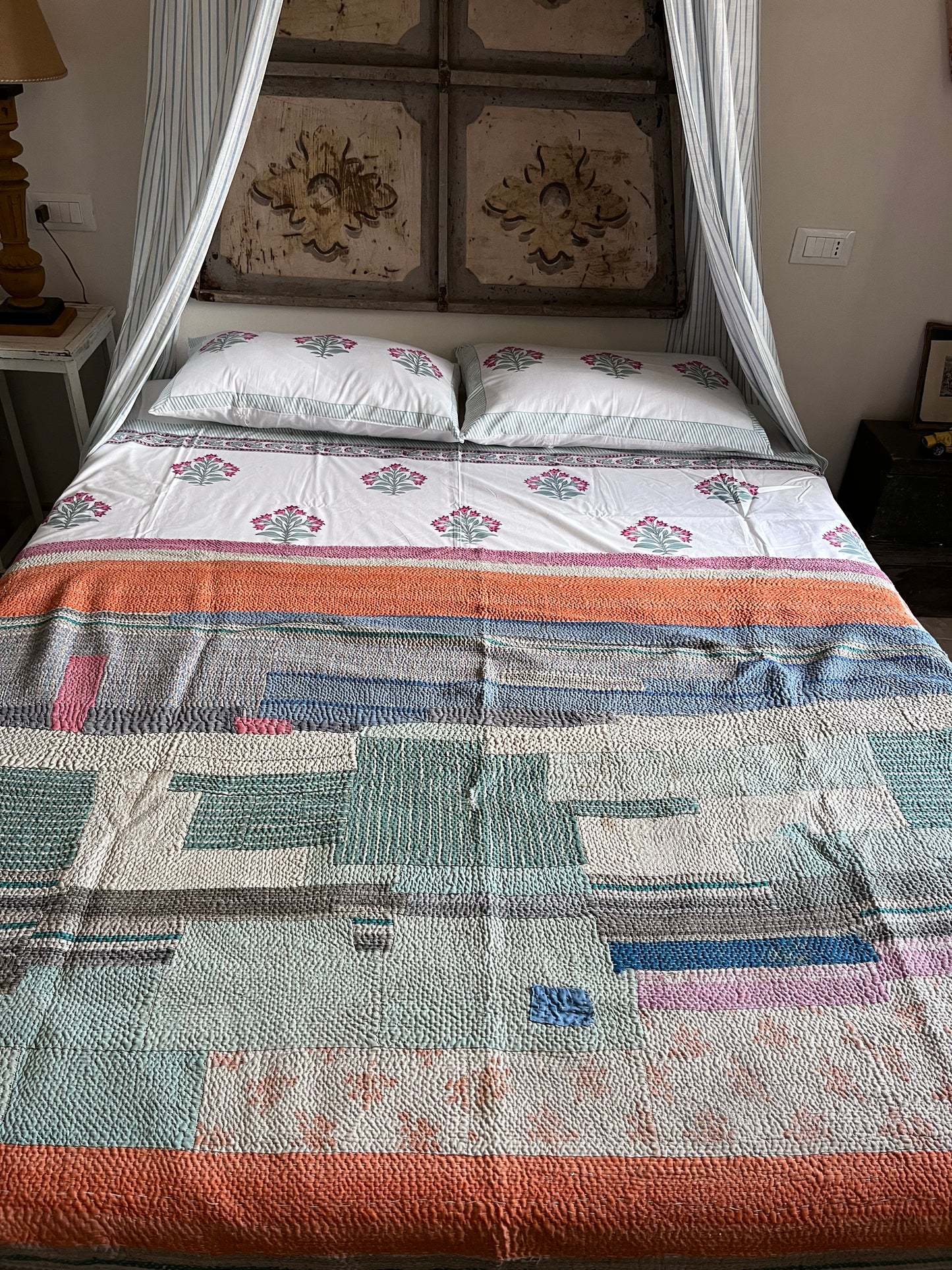 Copriletto di cotone patchwork