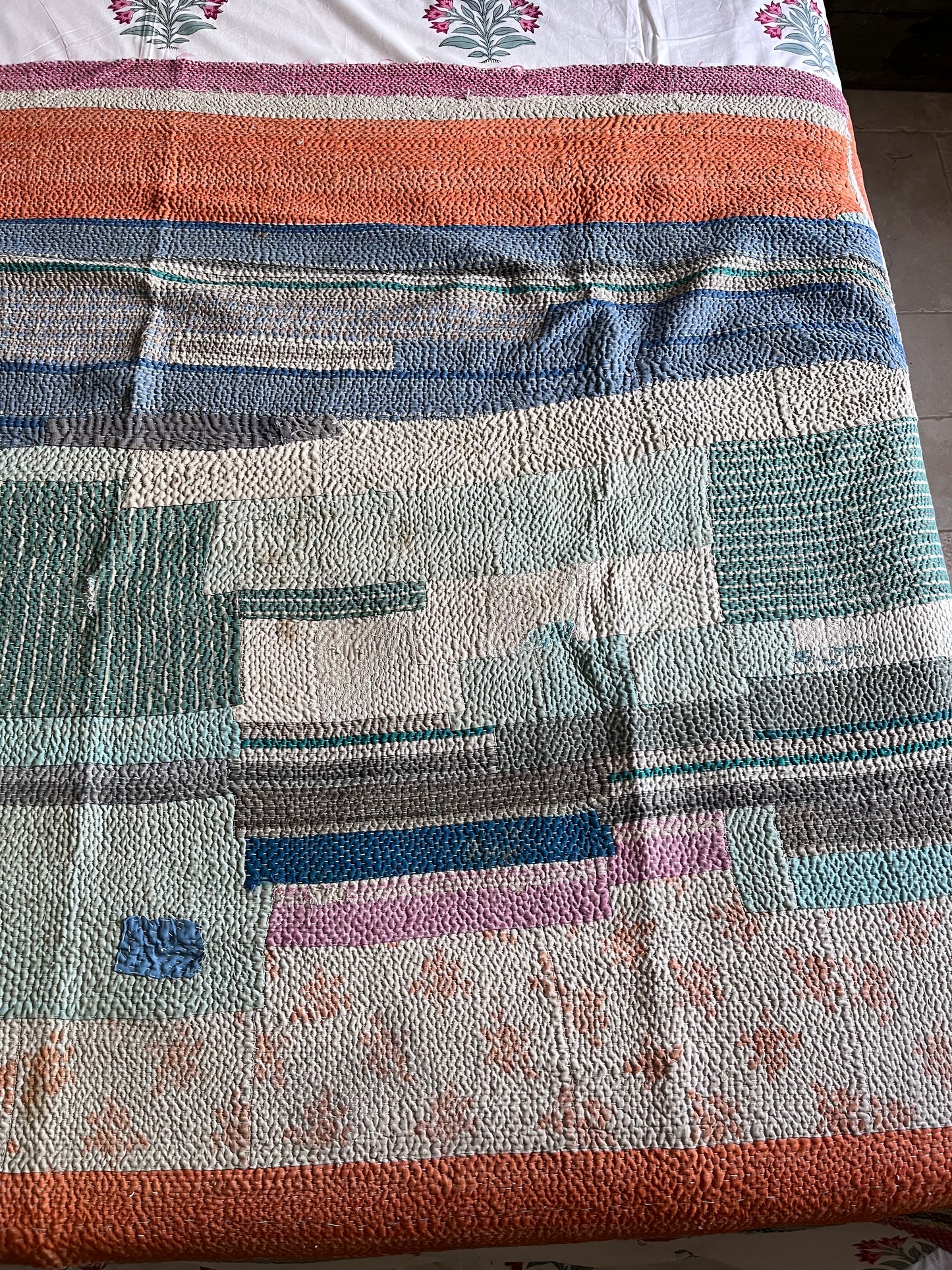 Copriletto di cotone patchwork